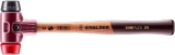 Halder Simplex Soft-Faced Mallet, Hard Plastic Insert, Medium-Hard Rubber Insert, Cast Iron Housing with Handle Protection Sleeve, Varnished Wooden Handle, 30mm, .75 lbs.