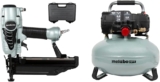Bundle of Metabo HPT Finish Nailer | 16 Gauge Finish Nails – 1-Inch up to 2-1/2-Inch | Integrated Air Duster | 5-Year Warranty | NT65M2S + Metabo HPT Air Compressor, Pancake, 6-Gallon, 165 PSI, EC711S