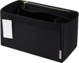 ZTUJO Purse Organizer Insert For Handbags, Silky Touching Bag Organizer Insert With Bottle Holder, Perfect for Speedy, Neverfull, Tote,ONTHEGO,Artsy,Handbag and More (X-Large, Silky Black)