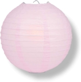 Quasimoon PaperLanternStore Decorative Paper Lantern – (Single, 12-Inch, Pink, Even Ribbing) Round Paper Lantern – Ideal Wedding and Party Decor or Home Accent, Lighting Optional