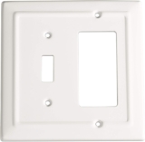 Monarch Abode 19055 Double Switch Architectural Toggle Rocker Combination Decorative Wall Plate Switch Plate Outlet Cover, 2-Gang, Classic White