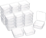 PH PandaHall 30pcs 2.2 x 2.2 inch Storage Containers Box, Clear Plastic Bead Organizer with Hinged Lids Storage Case Mini Organizing Boxes for Small Items Earrings Jewelry Craft Supplies Fishing