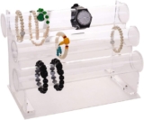 ChezMax Triple Tier Jewery Display Removable Bracelet Holder Jewelry Stand Necklace Stand Jewelry Towers and Watch Holder for Home Organization