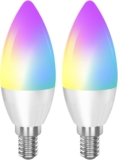 LED Smart Light Bulbs E12 Base, WiFi Smart Candelabra Bulb Compatible with Alexa Google Home IFTTT, Dimmable and RGB Color Changing Light Bulb, 320 lm 35w Equivalent (2.4 Ghz only) 2 Pack