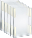 Azar Displays 122032 11-Inch W by 17-Inch H Wall Mount Acrylic Frame Pack of 10 – Clear Acrylic Wall Frame with Sticky Back – Floating Wall Sign Holder – Adhesive Office Sign – Frameless Picture Frame