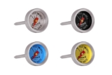 Escali AHS1-4 Easy Read Mini Steak Thermometer Set, Dial Reads Rare, Medium & Well, Dishwasher Safe, Silver