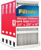 Filtrete Electrostatic Deep Pleat Air Filter 1000 MPR, 20 in x 25 in x 4 in – 4 Units per Case