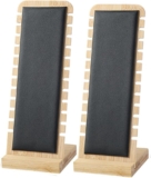 Necklace Display Stands for Selling Bamboo Necklace Holder Necklace Tabletop Display Boards for Show 2 Pcs (Black Small)
