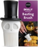 OTOTO Skully Basting Brush – Food Basting Brush for Cooking, Halloween Gifts, Gothic Kitchen Brush, Spooky Gifts, Skull Kitchen Accessories