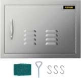 VEVOR 20W x 14H Inch BBQ Access Single Door with Vents Horizontal BBQ Island Door Stainless Steel Outdoor Kitchen Doors for Commercial BBQ Grid