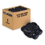 Black Insulated Dual Entry Splice Electrical Connector, Multi Port Cable Connectors, 1/0-14 Wire Range, 3/16″ Allen Hex, Pre-Filled Oxide Inhibitor, Rubber Vinyl Coating, SEL-IC2D-1/0