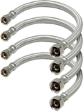 27136-NL-4 Braided Faucet Connector, Hose Used For Supply Lines Connects to 1/2 Inch IPS Brass Nut x 3/8″ Female Fitting, Stainless Steel 36 Inch (Pack Of 4), 36, 4 Count