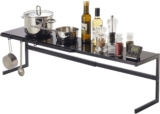YAMAZAKI home 4481 Expandable Support Rack-Kitchen Storage Shelf Organizer, One Size, Black