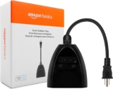 Amazon Basics Outdoor Smart Plug with 2 Individually Controlled Outlets, Works with Alexa Only, 2.4 GHz Wi-Fi, No Hub Required, Black