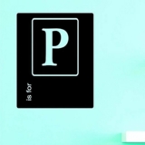 Design with Vinyl US V JER 2962 1 Top Selling Decals P Is For Alphabet Letter Wall Art Size X 12 Inches Color: Multi, 12″ x 12″