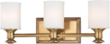 Minka Lavery Wall Light Fixtures Harbour Point 5173-249 Glass Reversible 300w (7″H x 19″W) Vanity Light in Brass