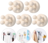 iBetterLife Self-adhesive Silicone Hook Holders – 4Pcs Mounted to Wall for Clipping Hanging Toothbrush Razor Towel Key Plug Cable, Utility Holders for Kitchen Bathroom Home Office Dorm Room Essentials