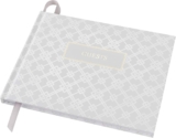 Global Printed Products Wedding Guest Book, 9″x7″, White with Gold Foil