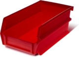 Triton Products LocBin (3-220R) Stacking, Hanging, Interlocking Polypropylene Bins 7-3/8-Inch L by 4-1/8-Inch W by 3-Inch H Red 24 CT