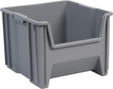 Akro-Mils 13018 Stak-N-Store Heavy Duty Stackable Open Front Plastic Storage Container Bin, (17-1/2-Inch x 16-1/2-Inch x 12-1/2-Inch), Gray, (2-Pack)