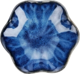 Lotus Leaf Shape Decorative Ring Tray, Small Key Bowl, Ceramic Trinket Tray Jewelry Dish Organizing Necklace Earrings, Home Decoration for Mom Best Friend Sister, Blue.