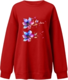 Womens Oversized Sweatshirts Hoodies Trendy Floral Printed Baggy Pullover Daily Comfy Outdoor School Fall Outfit 2024