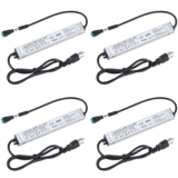 4 Packs LED Driver 40W 12V, Waterproof IP67 12V Power Supply, LED Transformer 90V-265V AC to 12V DC, LED Power Supply with 3-Prong Plug 3.3 Feet Cable for Constant Voltage LED Products