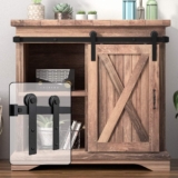 WINSOON 6.6FT Super Mini Sliding Barn Door Cabinet Hardware Kit for Single Door TV Stands Small Wardrobe Cabinets, I Shape Hanger (NO Cabinet)