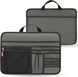 Large Briefcase Insert Organizer for Work Office File Document Laptop Storage Organizer (L, Grey)