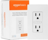 Amazon Basics Smart In-Wall Outlet, Works with Alexa Only, 2.4 GHz Wi-Fi, No Hub Required, White