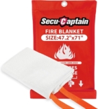SecuCaptain Emergency Fire Blanket for Home – 47.2″x71″ X-Large Flame Retardant Blankets with Fireproof Tabs for House Camping Kitchen Fire Protection Survival Safety