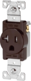Eaton TR1877B-BXSP Tamper Resistant Single Receptacle, Brown