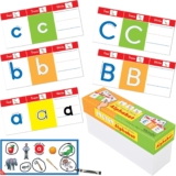 Really Good Stuff Feel, Trace and Write Alphabet Cards and Dry Erase Crayons – Boxed Set with 52 Laminated Letter Cards and 4 Dry Erase Crayon – Grades Pre-K – 1, Classroom Essentials