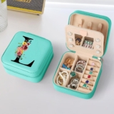 Parima Travel Jewelry Case Jewelry Box – Portable Small Jewelry Boxes Jewelry Organizer Travel Accessories Essentials for Vocation Birthday Gifts for Women Teen Girls Monogrammed Jewelry Case L Blue