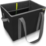 meori Foldable Grocery Basket Collapsible Reusable Market Tote Bag Picnic Errands Shopping Lava Black