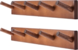 evory 2 Pack Coat Rack Wall Mount, 17 Inch Coat Hooks for Hanging, Wooden Wall Hooks Rack Coat Hanger for Purse Clothes Jacket Backpack in Entryway Mudroom Bathroom Kitchen