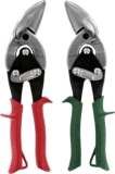 MIDWEST Aviation Snip Set – Left and Right Cut Offset Tin Cutting Shears with Forged Blade & KUSH’N-POWER Comfort Grips – MWT-6510C