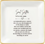 JoycuFF Sister Gifts for Women, Ring Dish Birthday Gifts for Sister from Sister, Soul Sister Gifts Ideas, Inspirational Gifts for Best Friends Bestie Women