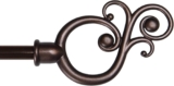 Kenney KN65261 Valencia Large Plastic Scroll End Standard Decorative Window Curtain Rod, 48-84″ Adjustable Length, Chocolate Finish, 5/8″ Diameter Steel Tube