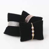 Coward 12 Pcs Black Jewelry Pillow, Velvet Bracelet Bangle Watch Sponge Pillow Holder, Bracelet Bangle Jewelry Display Cushions Accessories for Home Use Store Selling Trade Shows