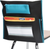 Really Good Stuff Deluxe Chair Pockets with Pencil Case – 36 Pack – Black/Turquoise – Chairback Buddy, Classroom Chair and Seat Storage Organizer for Students and Classroom Organization