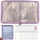 HSLFUAI Transparent Jewelry Storage Book Travel Jewelry Organizer Transparent Jewelry Book Organizer for Necklace Bracelet Ring Holder Jewelry Organizer Book with Small Clear Pouch – Purple