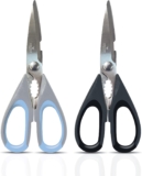Better Kitchen Products Premium Kitchen Shears, 8.5″, All Purpose Stainless Steel Utility Scissors, Heavy Duty, Meat Scissors, Poultry Shears, Multipurpose (2PK-Blk/Gray & Slvr/Blu)