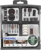 Dremel 709-02 110-Piece All-Purpose Rotary Tool Accessory Kit- Includes a Carving Bit, Sanding Drums, Grinding Stones, Cutting Discs, and a Storage Case, Gray
