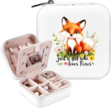 Fox Jewelry Box, Fox Gifts For Teens Girls Age 8-12, Fox Lovers Stuff Items Accessories Things Merchandise Decor Merch, Travel Ring Earrings Necklace Organizer Holder!