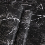 Black Marble Paper Granite Wallpaper 17.7″ X 196″ Peel and Stick Countertop Paper Self Adhesive Thicken for Kitchen Bathroom and Furniture