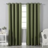 Best Home Fashion Thermal Insulated Blackout Curtains – Stainless Steel Nickel Grommet Top – Olive – 52″ W X 96″ L – (Set of 2 Panels) …