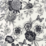 Arthome Peel and Stick Wallpaper Self Adhesive Floral Contact Paper Black Rose Vintage Vinyl Wall Paper Removable Decorative Film for Room and Furniture Decoration (17″×120″)
