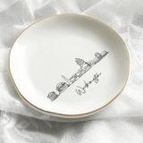 COLLECTIVE HOME – Skyline Jewelry Dish, Ceramic Trinket Dish, Landscape Jewelry Tray, Decorative City View Plate for Rings Earrings Necklaces Bracelet Watch Keys (Washington)