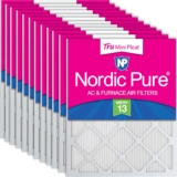Nordic Pure 10x20x1 (Actual Size: 9 1/2 x 19 1/2 x 3/4) Tru Mini Pleat MERV 13 AC Furnace Air Filters – 2.5X More Media for Longer-Lasting, High-Efficiency Filtration – 12 Pack